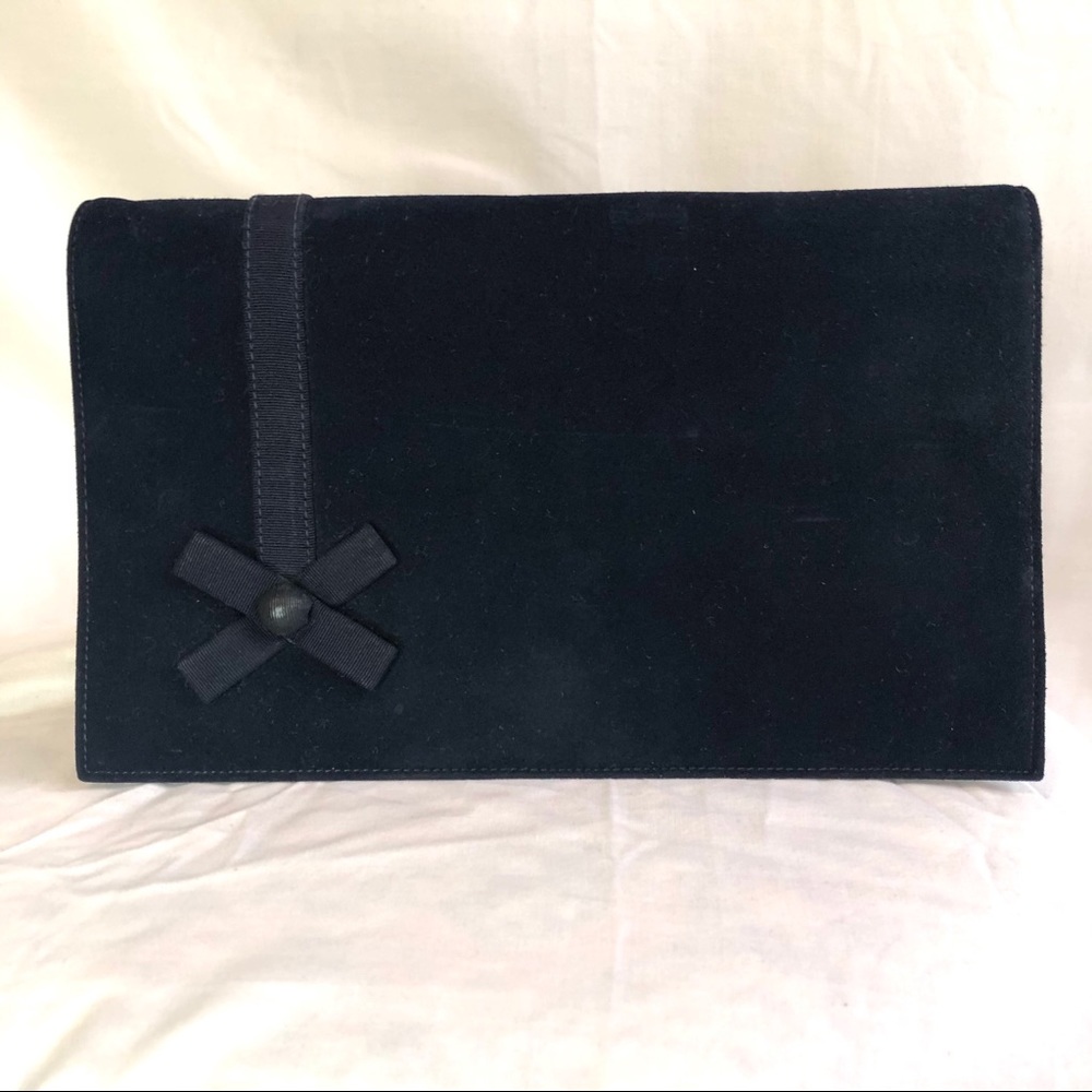 Vintage Lennox Navy Blue Suede Clutch